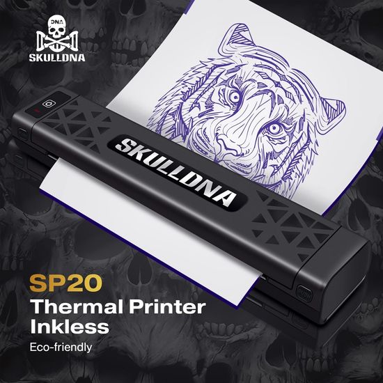 Термотрансферный принтер SKULLDNA Bluetooth | Беспроводной компактный термо принтер