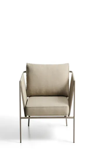 Уличное кресло Zivia из веревки цвета экрю и стали таупе