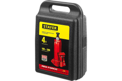 Гидравлический бутылочный домкрат STAYER RED FORCE, 4т, 195-380 мм, в кейсе, 43160-4-K 43160-4-K_z01