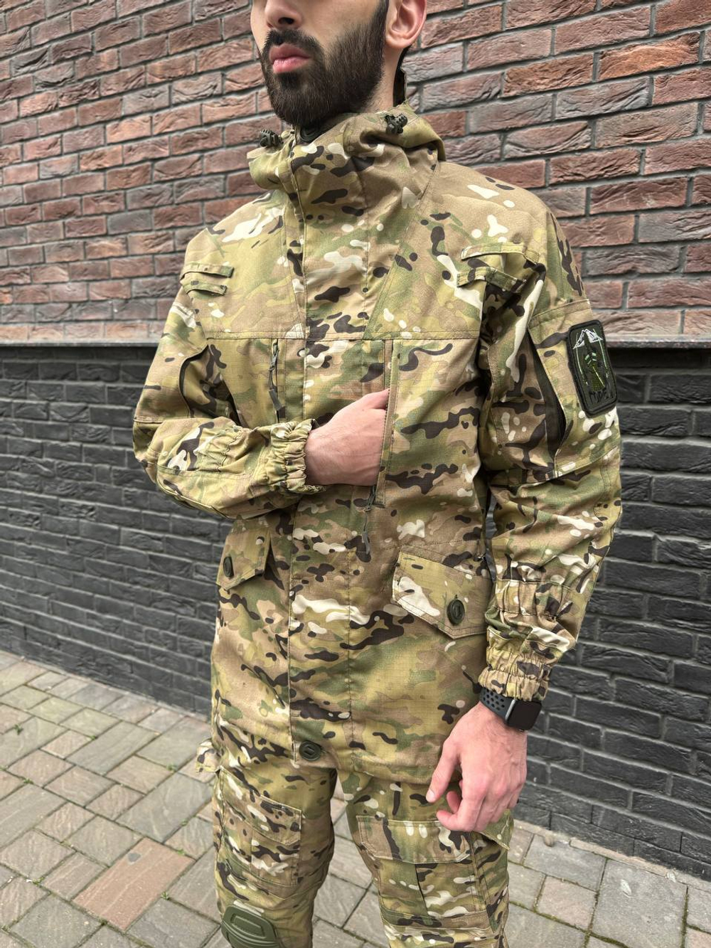 Тактический костюм горка с наколенниками и налокотниками мультикам