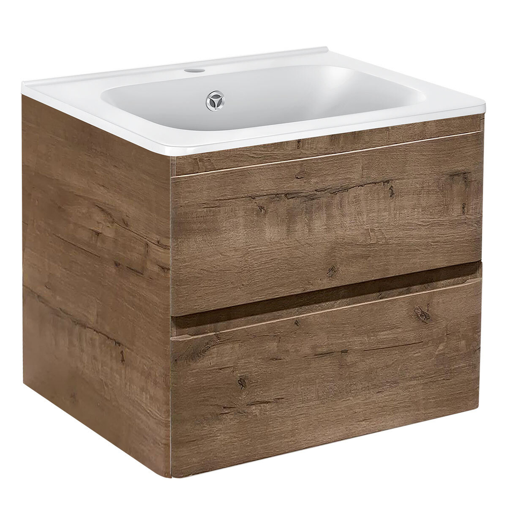 Тумба под раковину Vincea Vico 600 подвесная, 2 выкатных ящика soft close, V.Oak