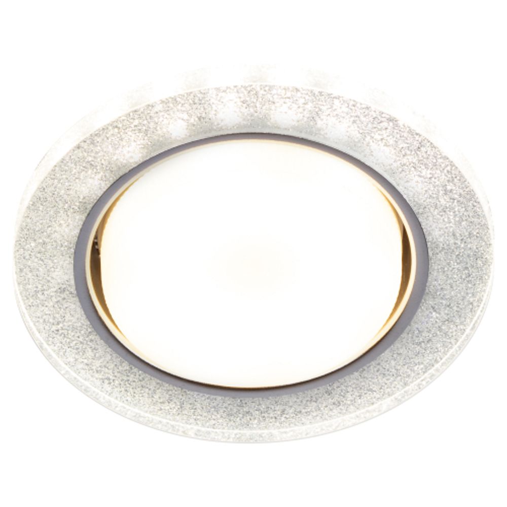 Встраиваемый светильник со светодиодной подсветкой ЭРА DK LD51 CH/SHSL GX53 хром серебро | Встраиваемые LED светильники