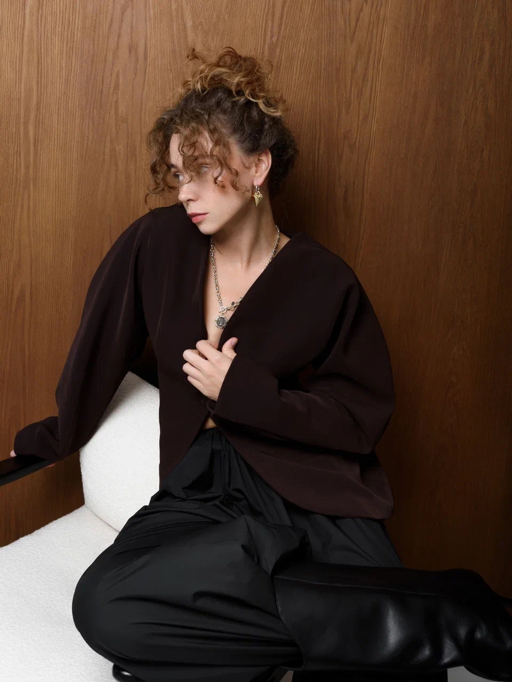 Серьги "Geometric heart" Bicolor