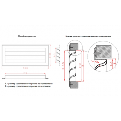 Вентиляционная решетка наружная металлическая НС