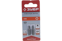 Биты "МАСТЕР" 2 шт. (25 мм; HEX4) Зубр 26007-4-25-2