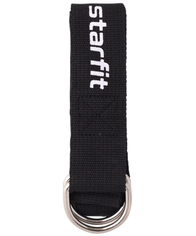 Ремень для йоги YB-100 183 см, хлопок, черный