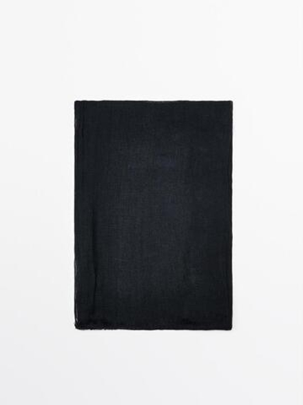 Massimo Dutti Шарф из 100% льна, синий