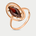 Женское кольцо из розового золота 585 пробы с гранатом (арт. 100-1405_grst-001)