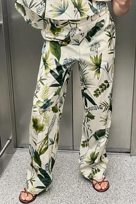 ZARA ПРЯМЫЕ БРЮКИ С ПРИНТОМ, РАЗНОЦВЕТНЫЙ