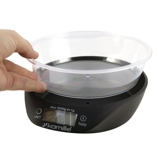 Весы кухонные электронные Kamille KM-7110 с чашей (круглые 20,5х18,4х6,1 см)