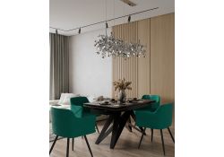 Стул на металлокаркасе Эджелл зеленый / черный