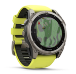 Смарт-часы Garmin Fenix 8 - 51 мм,SOLAR, Sapphire, серый корпус, салатовый силиконовый ремешок