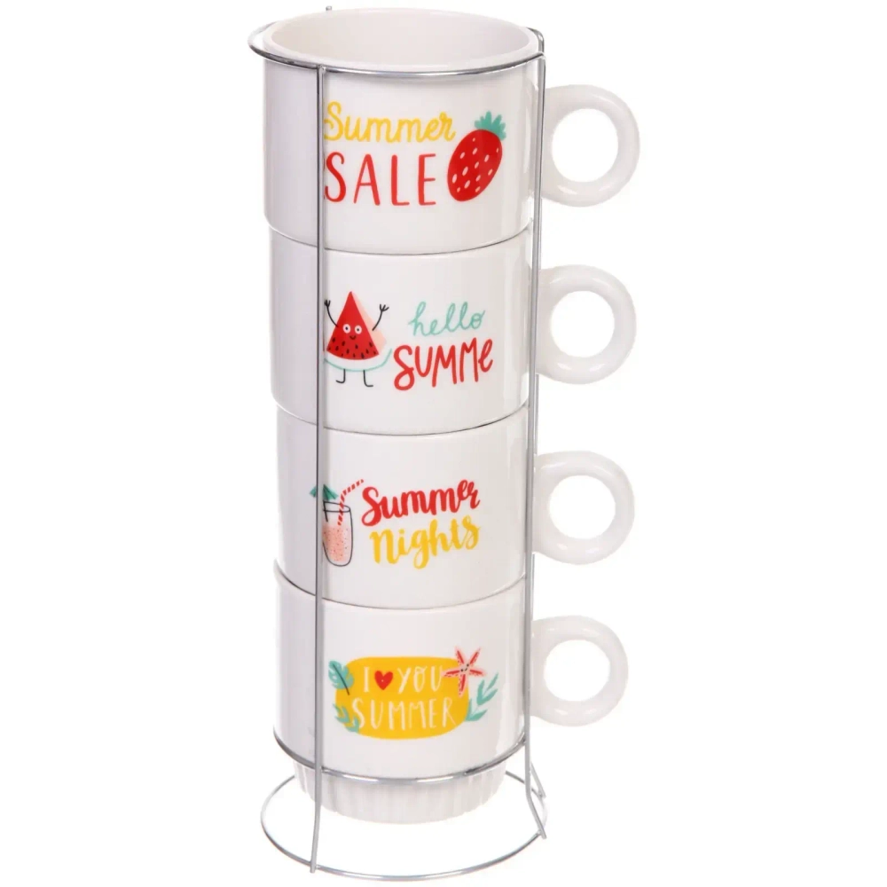 Набор кружек на стойке 280мл «Летние фрукты»