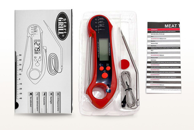 Цифровой термометр Model 2, складной, с дополнительным подключаемым щупом, красный