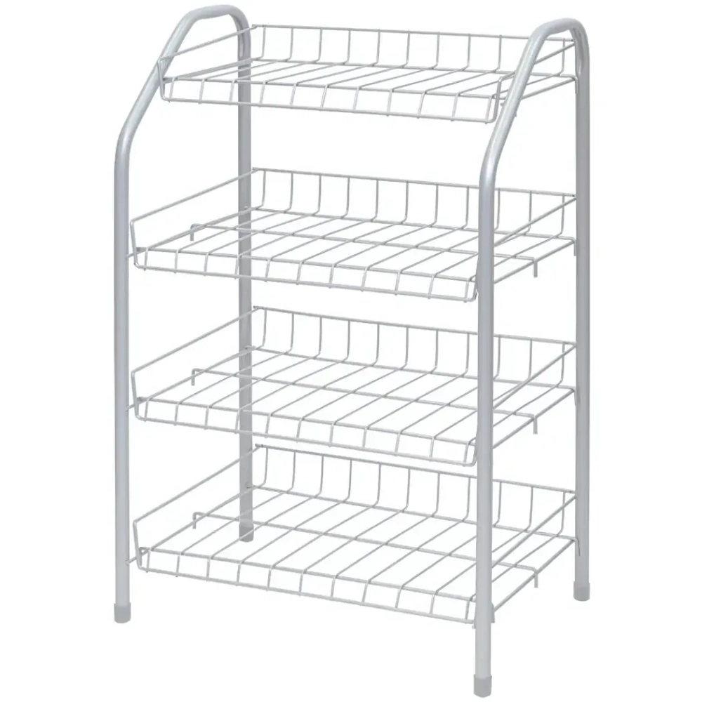 Этажерка для обуви 4 полки 790*330*360 атовый серый ЭТ2/МС