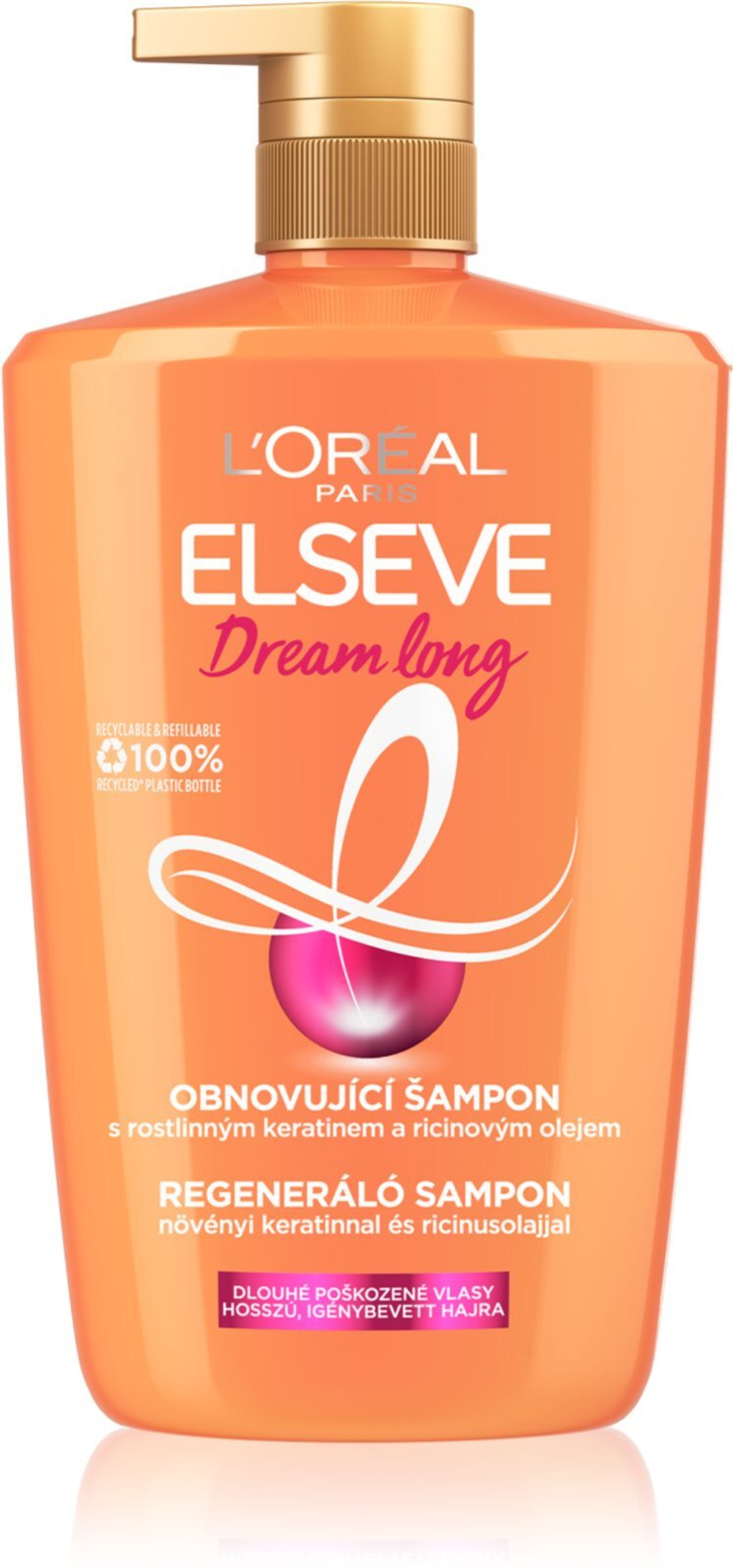 L’Oreal Paris Elseve Dream Long - шампунь для восстановления волос с дозатором /   1000  ml  / GTIN 3600524068318