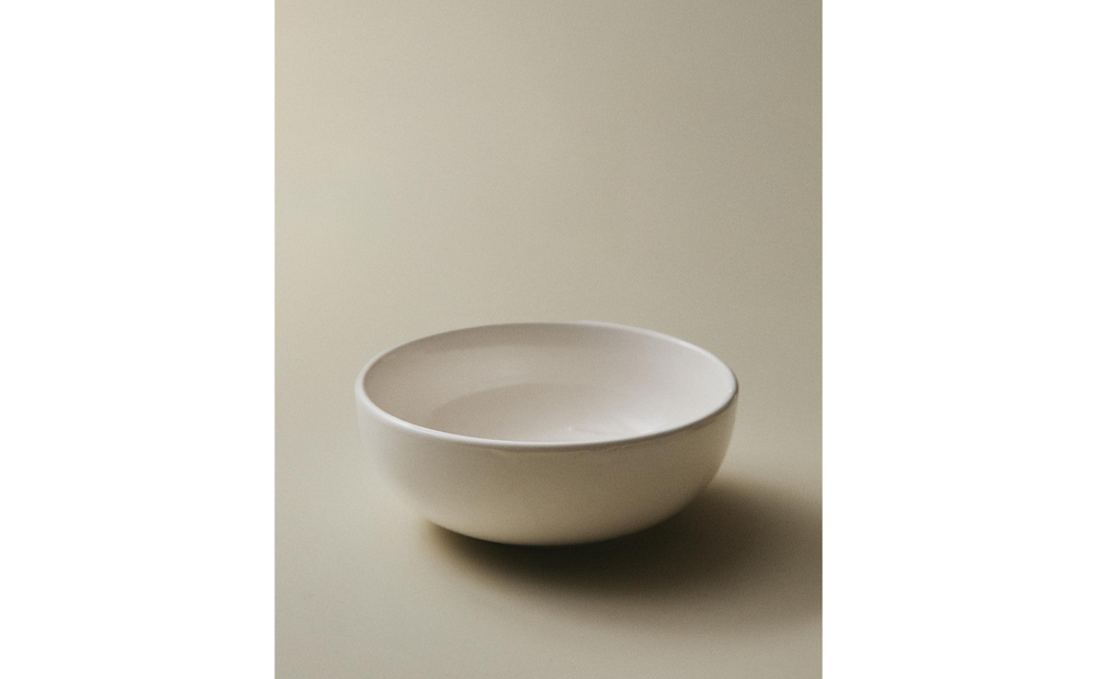 Zara Home миска из каменной керамики, цвет белый, 14.2 см
