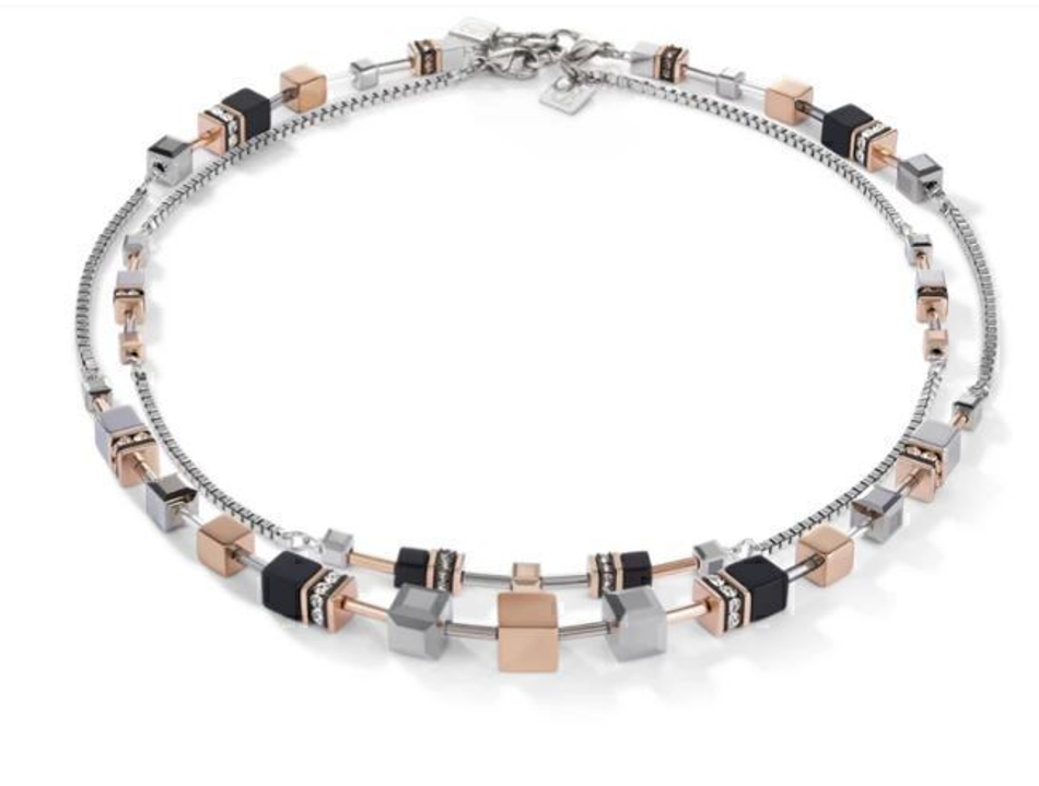 Колье-трансформер 4-in-1 сотуар Coeur de Lion Rosegold-Silver 5008/10-1631