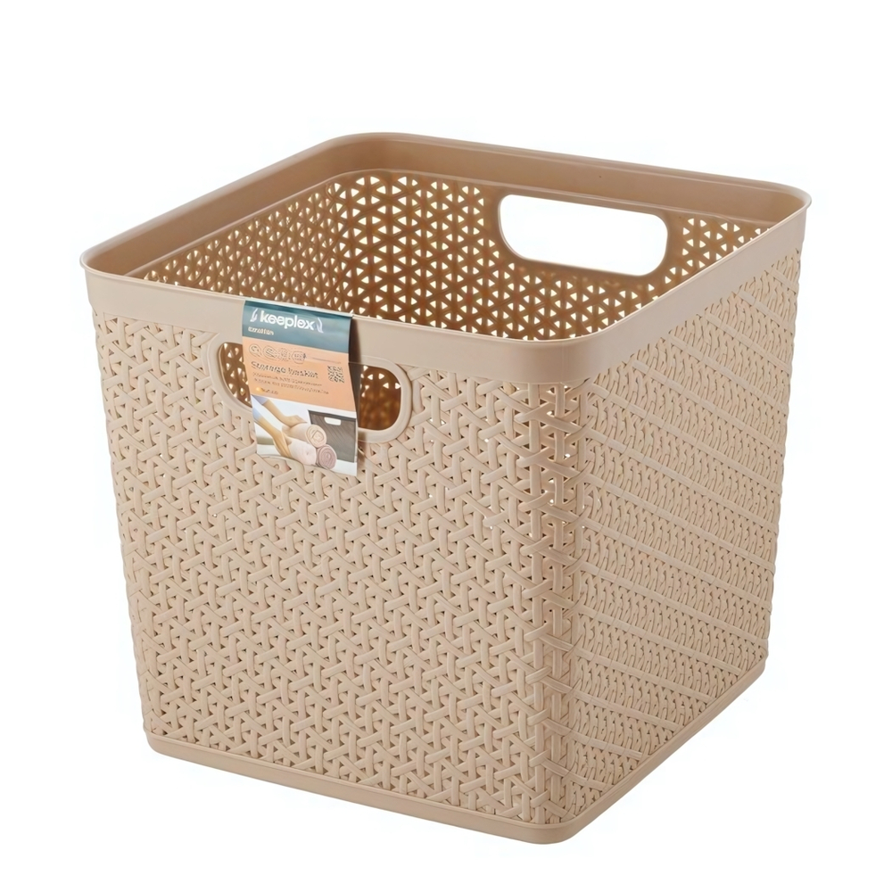 Корзина для хранения Keeplex Rattan 21л квадратная 29,5х29,5х27,5см морской песок
