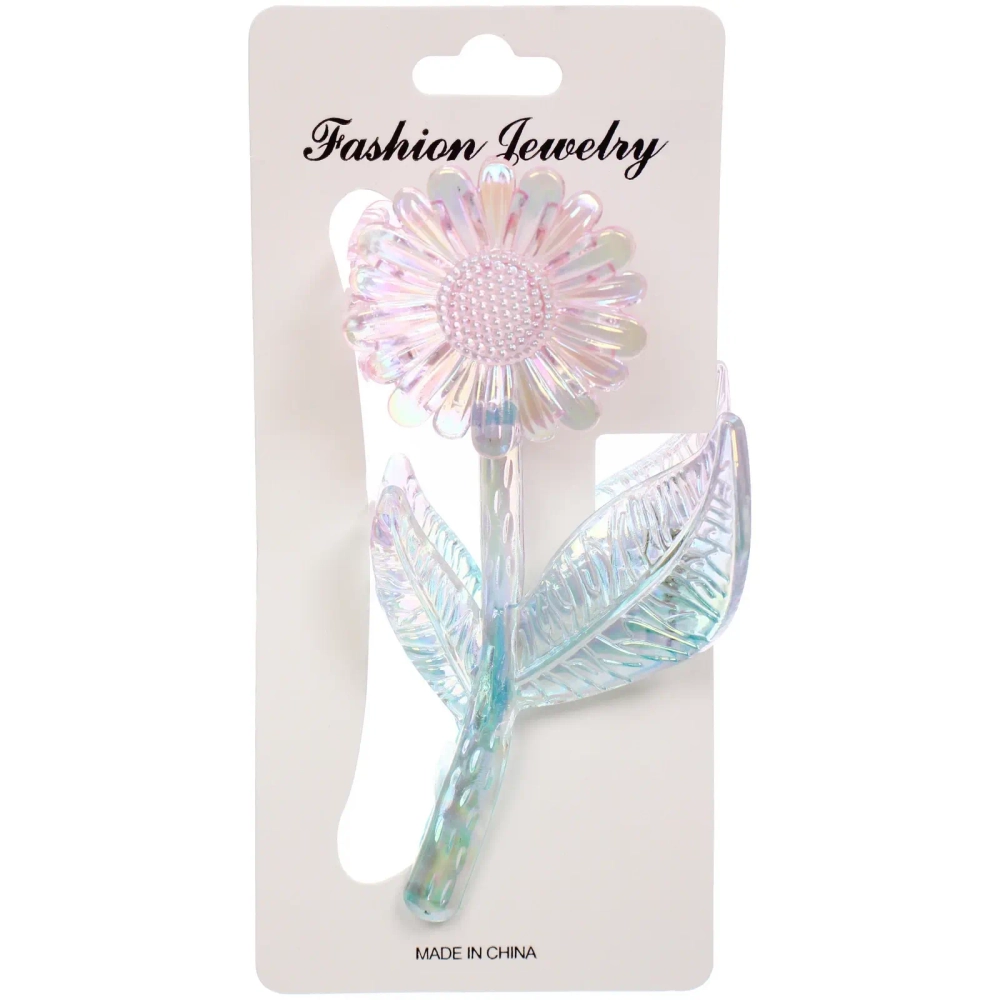 Заколка-краб для волос «Мон Пион», подсолнух, микс 6 цветов, 11см (Блистер)