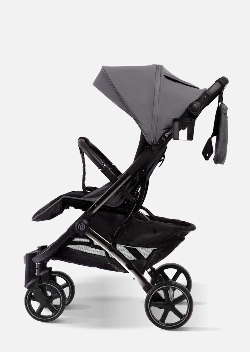 Peppy Коляска прогулочная Polo 2.0 (steel grey) хром рама, сумка