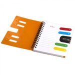 Тетрадь 120л., А5, клетка, Alingar "Good Idea", гребень, пластиковая обложка с информ окном, цветные пластиковые разделители, ассорти 4 цвета