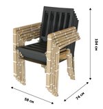 Набор мебели Эдмонд арт.GS065 серый, серый 3 уп. (стол 1кор.+6 стульев (штабель с под.)+под.в кор.) "Garden story"
