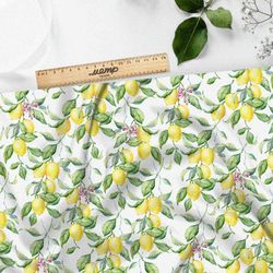 Ткань поплин акварельные лимоны