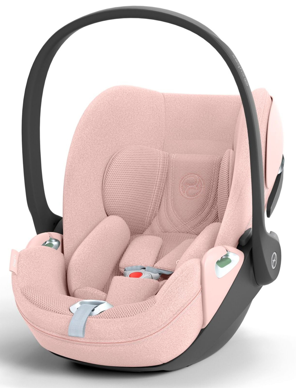 Коляска Cybex Coya Rosegold Frame Cloud T i-Size Peach Pink Plus Mirage Grey с дождевиком и бампером