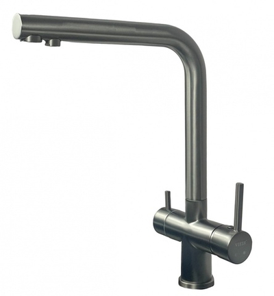 15002-QH Смес. для кухни под фильт. выс. Г-обр. (ГРАФИТ) ViEiR (10/1шт)