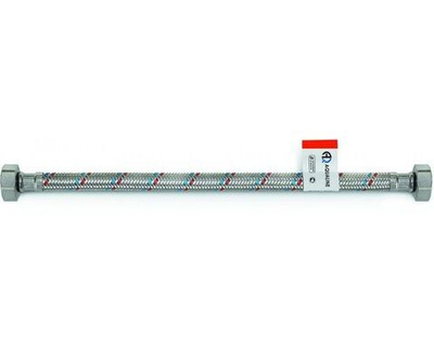 Подводка гибкая для воды с гайками-латунь, стальная оплетка 1/2"-40см, вн-вн, г/г 1413 AQUALINE