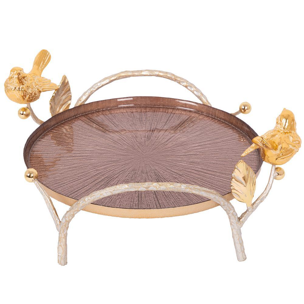 Фруктовница-конфетница Терра (поднос) Айвори Шоколадный