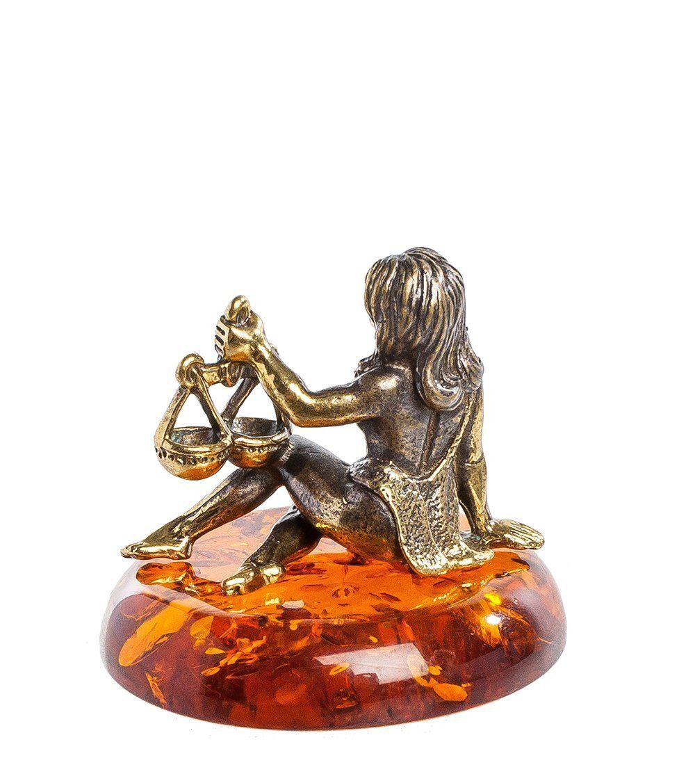 AM- 987 Фигурка «Знак зодиака - Весы» (латунь, янтарь)