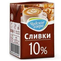 СЛИВКИ ЧУДСКОЕ ОЗЕРО 10% 200 МЛ Т/П РОССИЯ