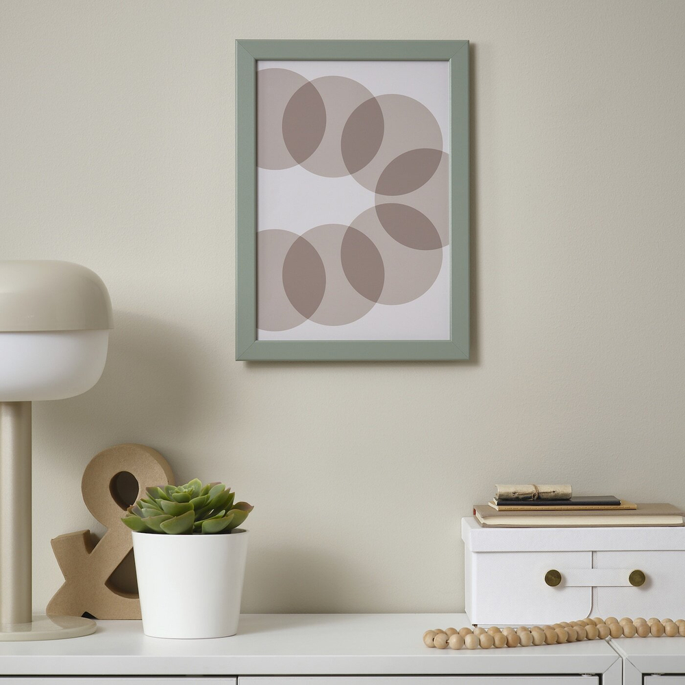 IKEA FISKBO  (ИКЕА ФИСКБО)  -  Рамка, светло-серо-зеленая, 21x30 см