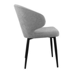 Стул "Милтон" (арт. 357), велюр Бренди В22 серый, ножка круглая черная