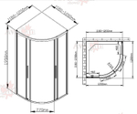 Душевой уголок AvaCan HB 120 120х120 профиль черный/стекло тонированное с рисунком