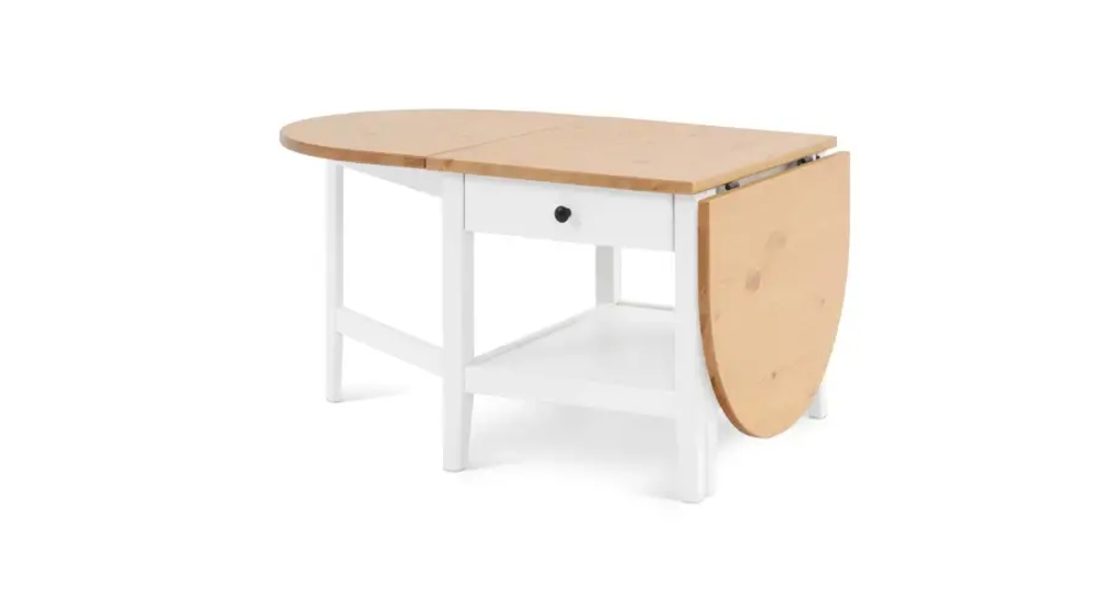 Стол журнальный с ящиком - аналог ИКЕА / ARKELSTORP/АРКЕЛЬСТОРП/ВУХТЫМ / IKEA , 140x65x52 см, белый/светло-коричневый
