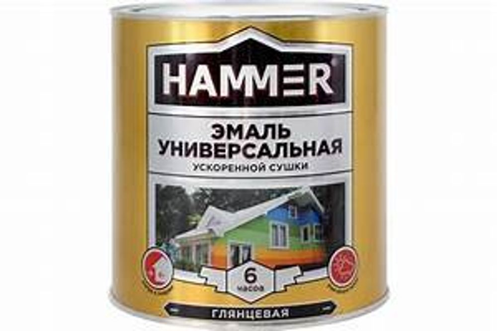 Эмаль универс. уск/суш глянц. св.-серая 2,7 кг HAMMER