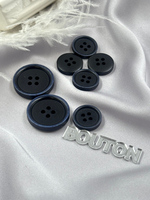 Пуговицы на прокол черно-синие (с синим ободком)