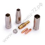 FoxWeld Набор комплектующих MIG-15 (2 наконечника, 3 сопла, 1 спираль к соплу, 1 диффузор газ., для серии UnoMig-15/MB-15AK/TBI-150/ERGOPLUS 15, пр-во FoxWeld/КНР)