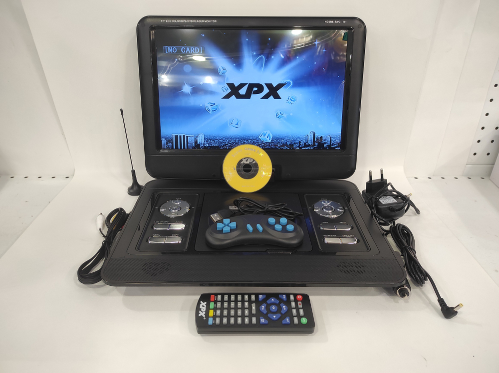 EA-1369L + DVD Складной / Автомобильный телевизор / Портативный DVD-плеер XPX 14" EA-1369L (Складной)