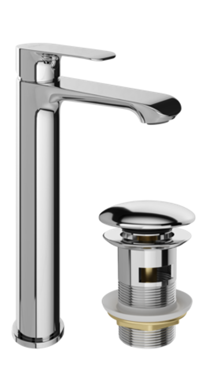 Смеситель для раковины STWORKI Копенгаген S42020CR + донный клапан SW-001CR хром