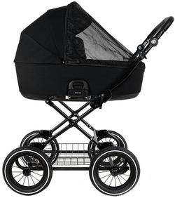 Детская коляска Roan Bass Next Classic d12 2.0 2 в 1 BNC/85/2 Caviar/Black/руч.Cappuccino