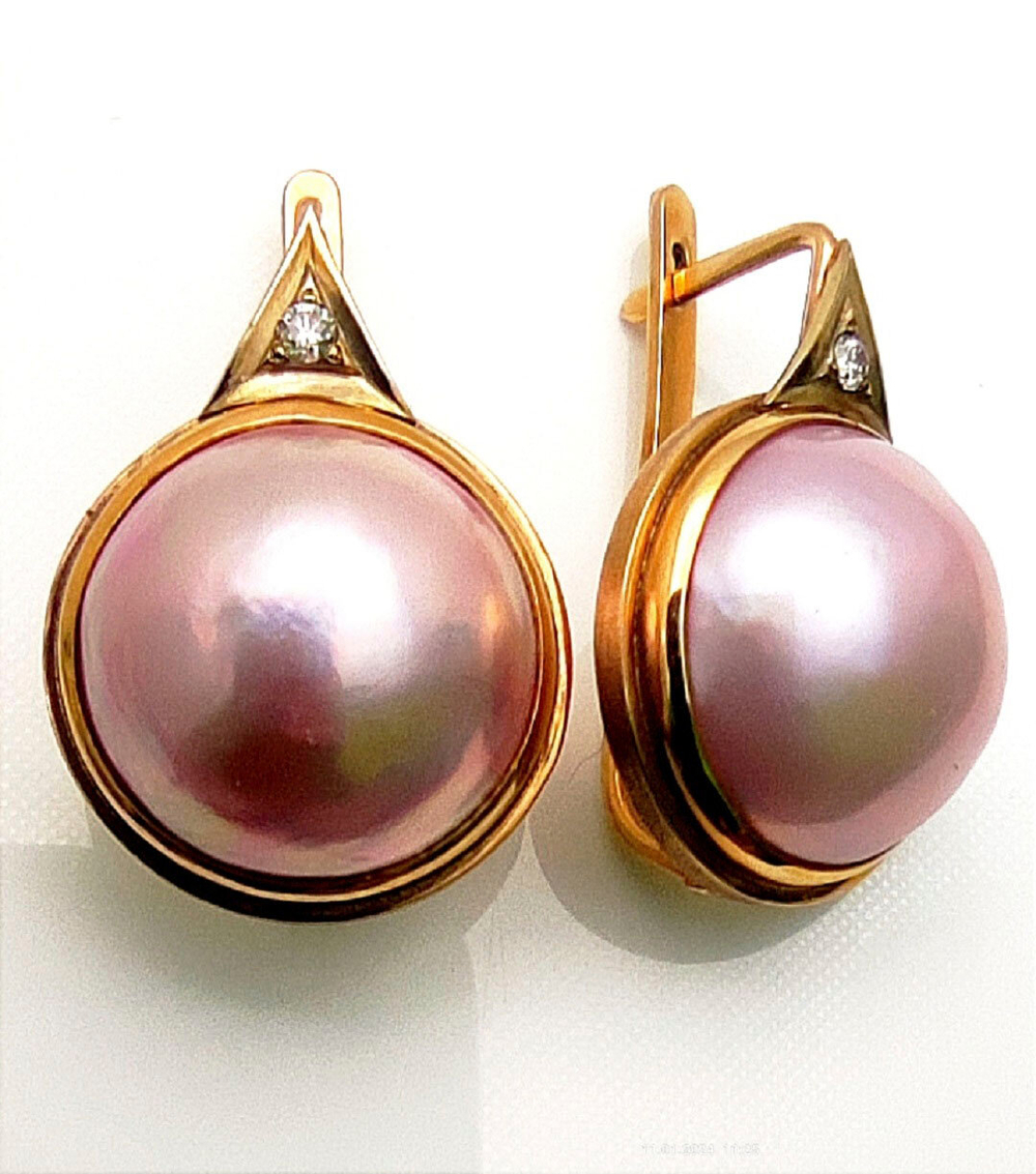 Серьги Эстерелла золото 750, жемчуг, бриллианты.