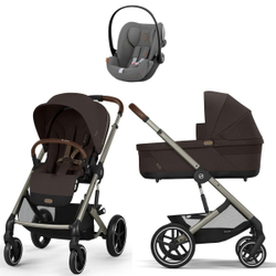 Коляска Cybex Balios S Lux TPE complete Cloud G Lava Grey 3 в 1 Chocolate Brown с дождевиками
