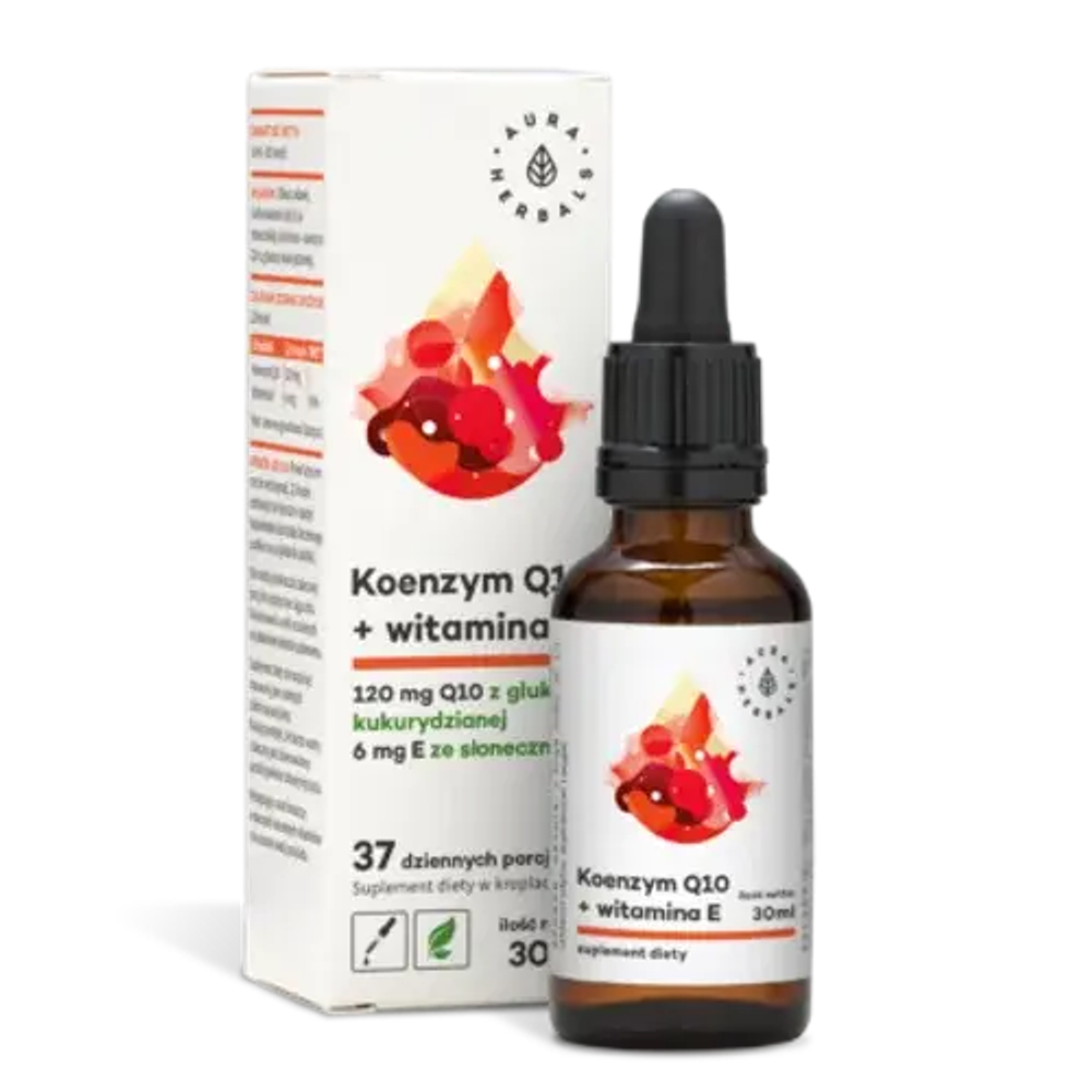 Aura Herbals, Капли Коэнзим Q10 + витамин Е, 30 мл