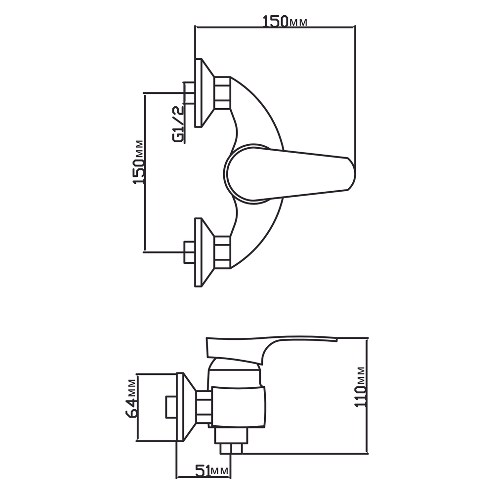 Смеситель для душа 40k MIXLINE ML03-07