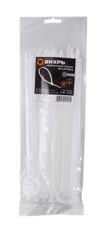 Хомуты нейлоновые (стяжки) белые 100 шт. Вихрь 4,8*250 Б