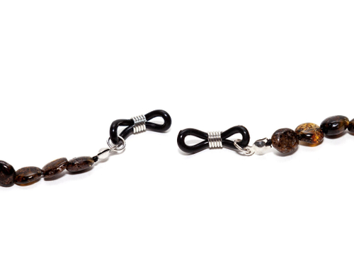 Держатель для очков из натурального янтаря, длина 70 см. Цепочка для очков натуральный камень